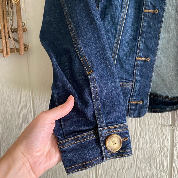 Vintage 80s/90s Harold’s Dark Wash Denim Jean Long Sleeve Jacket Mid-Length Sz M - Picture 3 of 9